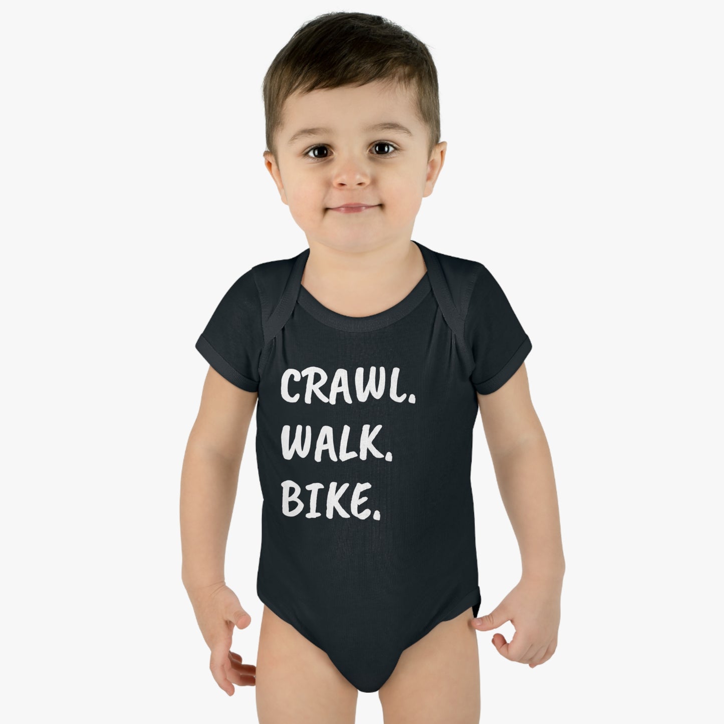 Crawl Walk Bike Infant Baby Rib Bodysuit Onesie, Cyclist