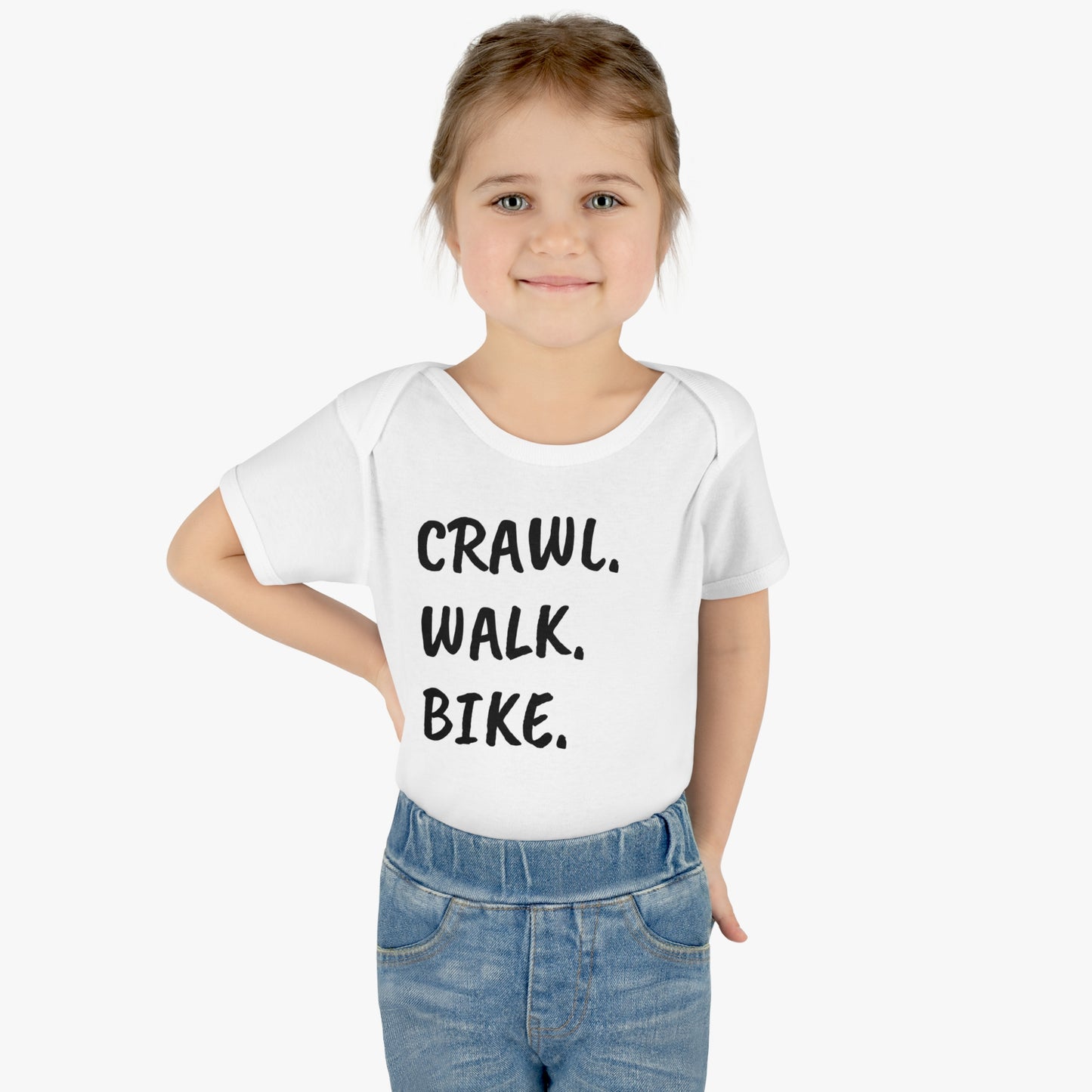 Crawl Walk Bike Infant Baby Rib Bodysuit Onesie, Cyclist