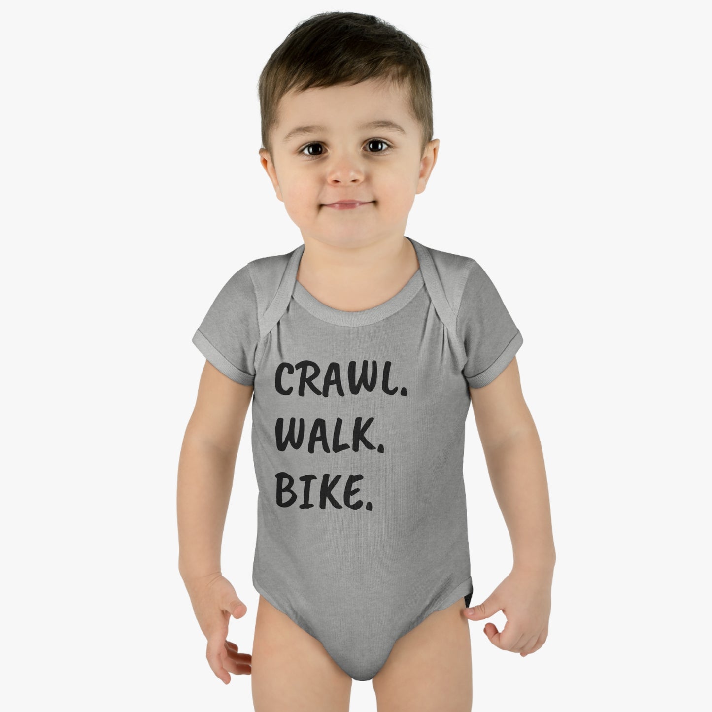 Crawl Walk Bike Infant Baby Rib Bodysuit Onesie, Cyclist