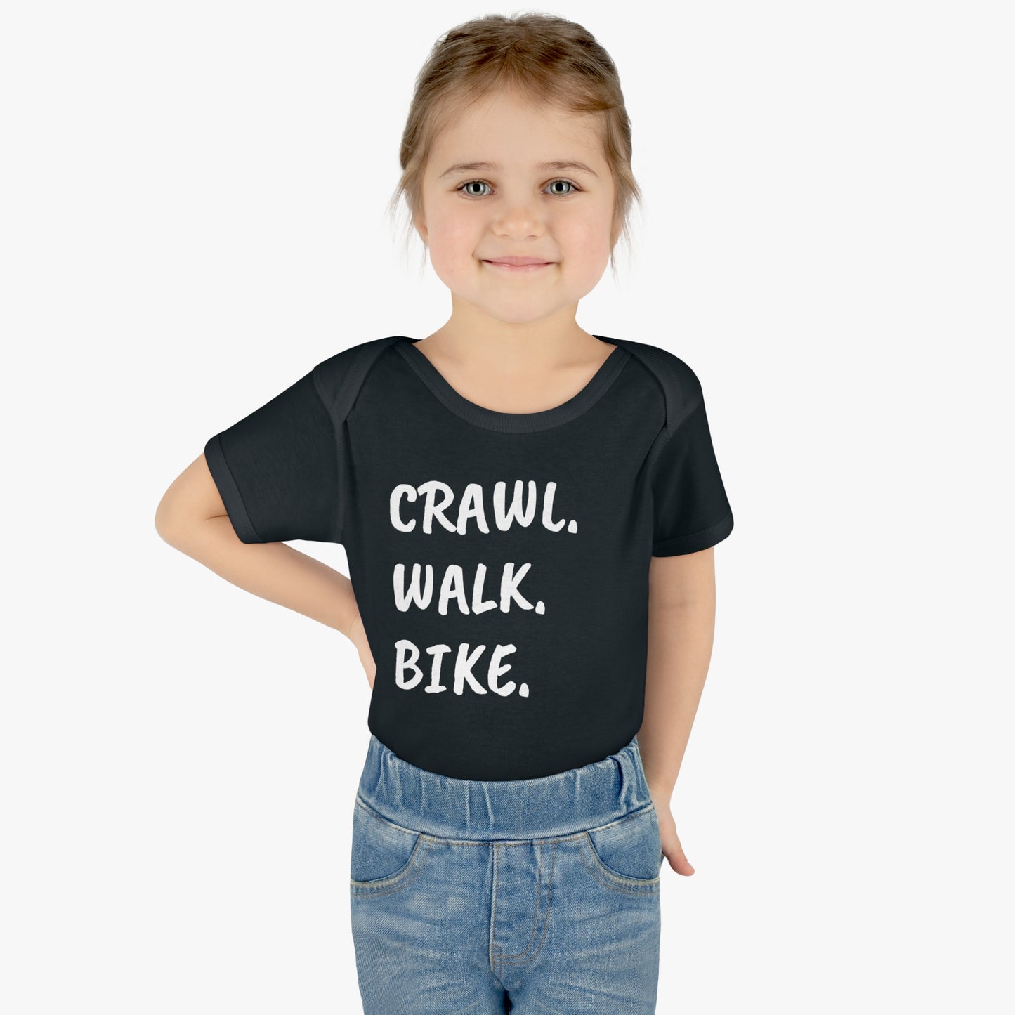 Crawl Walk Bike Infant Baby Rib Bodysuit Onesie, Cyclist