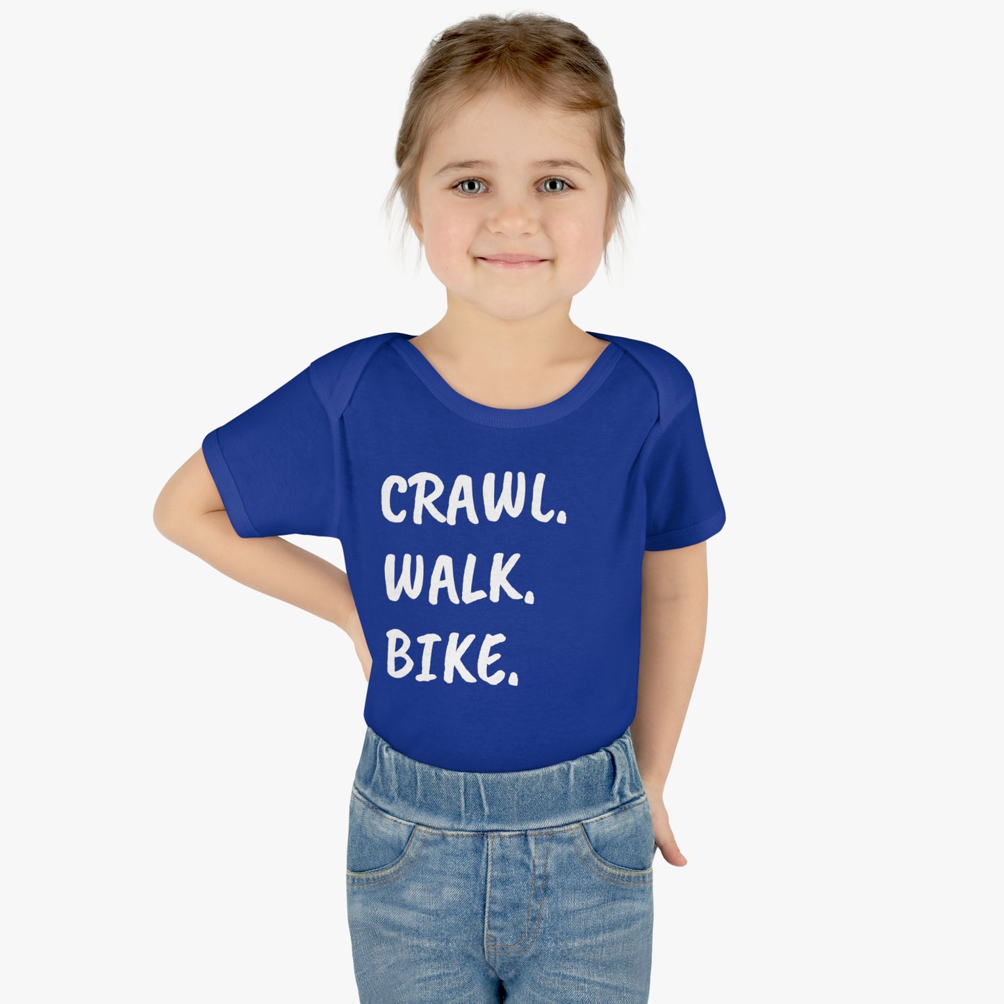 Crawl Walk Bike Infant Baby Rib Bodysuit Onesie, Cyclist