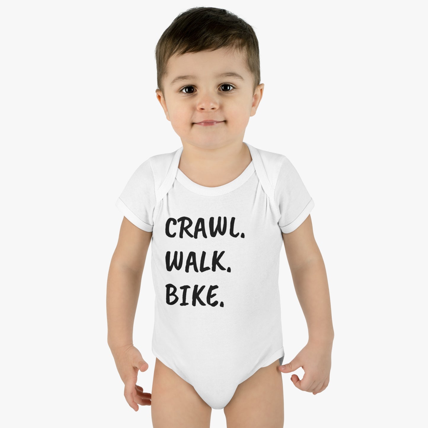 Crawl Walk Bike Infant Baby Rib Bodysuit Onesie, Cyclist