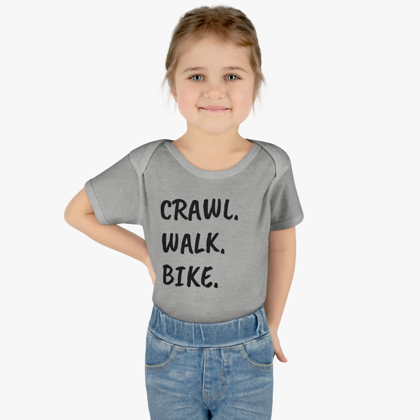 Crawl Walk Bike Infant Baby Rib Bodysuit Onesie, Cyclist