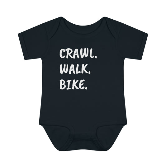 Crawl Walk Bike Infant Baby Rib Bodysuit Onesie, Cyclist