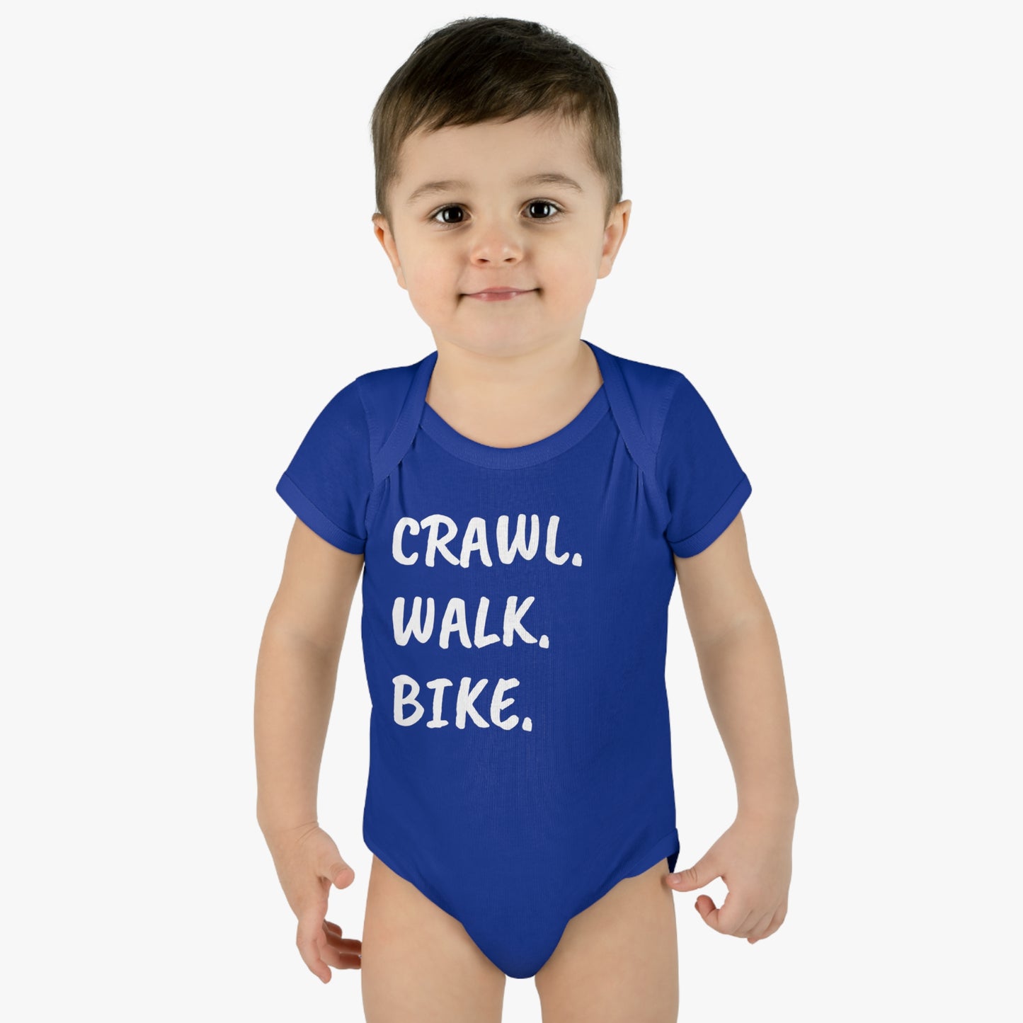 Crawl Walk Bike Infant Baby Rib Bodysuit Onesie, Cyclist